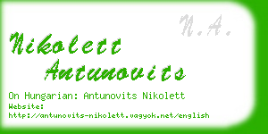 nikolett antunovits business card